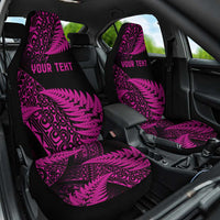 New Zealand Rugby Pacific Personalised Car Seat Cover All Pink Maori Pasifika Fern Pattern