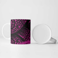 New Zealand Rugby Pacific Personalised Ceramic Mug All Pink Maori Pasifika Fern Pattern - Polynesian Pride
