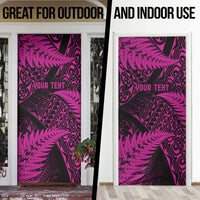 New Zealand Rugby Pacific Personalised Door Cover All Pink Maori Pasifika Fern Pattern - Polynesian Pride