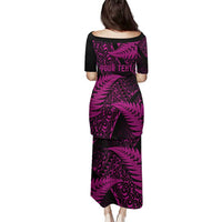 New Zealand Rugby Pacific Personalised Family Matching Puletasi and Hawaiian Shirt All Pink Maori Pasifika Fern Pattern LT9 - Polynesian Pride