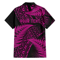 New Zealand Rugby Pacific Personalised Family Matching Summer Maxi Dress and Hawaiian Shirt All Pink Maori Pasifika Fern Pattern LT9 - Polynesian Pride