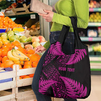 New Zealand Rugby Pacific Personalised Grocery Bag All Pink Maori Pasifika Fern Pattern