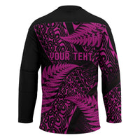 New Zealand Rugby Pacific Personalised Hockey Jersey All Pink Maori Pasifika Fern Pattern - Polynesian Pride