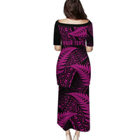 New Zealand Rugby Pacific Personalised Puletasi All Pink Maori Pasifika Fern Pattern