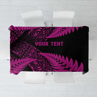 New Zealand Rugby Pacific Personalised Tablecloth All Pink Maori Pasifika Fern Pattern