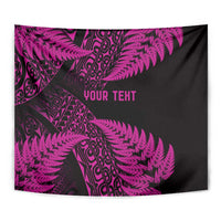 New Zealand Rugby Pacific Personalised Tapestry All Pink Maori Pasifika Fern Pattern