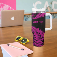 New Zealand Rugby Pacific Personalised Tumbler With Handle All Pink Maori Pasifika Fern Pattern