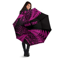 New Zealand Rugby Pacific Personalised Umbrella All Pink Maori Pasifika Fern Pattern - Polynesian Pride