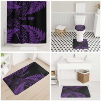 New Zealand Rugby Pacific Personalised Bathroom Set All Purple Maori Pasifika Fern Pattern - Polynesian Pride