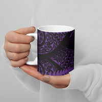 New Zealand Rugby Pacific Personalised Ceramic Mug All Purple Maori Pasifika Fern Pattern - Polynesian Pride
