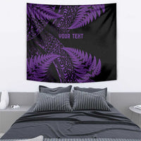 New Zealand Rugby Pacific Personalised Tapestry All Purple Maori Pasifika Fern Pattern