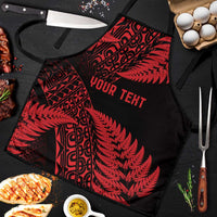 New Zealand Rugby Pacific Personalised Apron All Red Maori Pasifika Fern Pattern - Polynesian Pride