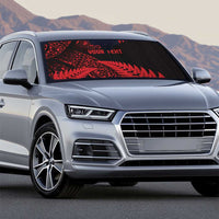 New Zealand Rugby Pacific Personalised Auto Sun Shade All Red Maori Pasifika Fern Pattern - Polynesian Pride