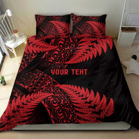 New Zealand Rugby Pacific Personalised Bedding Set All Red Maori Pasifika Fern Pattern
