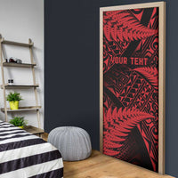 New Zealand Rugby Pacific Personalised Door Cover All Red Maori Pasifika Fern Pattern - Polynesian Pride