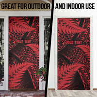 New Zealand Rugby Pacific Personalised Door Cover All Red Maori Pasifika Fern Pattern - Polynesian Pride