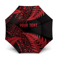 New Zealand Rugby Pacific Personalised Umbrella All Red Maori Pasifika Fern Pattern - Polynesian Pride