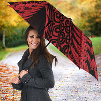 New Zealand Rugby Pacific Personalised Umbrella All Red Maori Pasifika Fern Pattern - Polynesian Pride