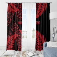 New Zealand Rugby Pacific Personalised Window Curtain All Red Maori Pasifika Fern Pattern