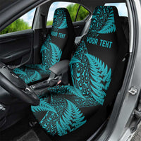 New Zealand Rugby Pacific Personalised Car Seat Cover All Turquoise Maori Pasifika Fern Pattern