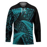 New Zealand Rugby Pacific Personalised Hockey Jersey All Turquoise Maori Pasifika Fern Pattern - Polynesian Pride