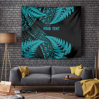 New Zealand Rugby Pacific Personalised Tapestry All Turquoise Maori Pasifika Fern Pattern