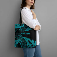 New Zealand Rugby Pacific Personalised Tote Bag All Turquoise Maori Pasifika Fern Pattern - Polynesian Pride
