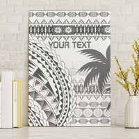 Custom Fiji Rugby Canvas Wall Art Polynesian Fijian Masi Palm Tree