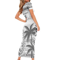 Custom Fiji Rugby Family Matching Short Sleeve Bodycon Dress and Hawaiian Shirt Polynesian Fijian Masi Palm Tree LT9 - Polynesian Pride