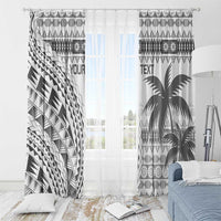 Custom Fiji Rugby Window Curtain Polynesian Fijian Masi Palm Tree