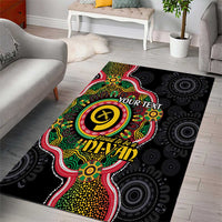 Vanuatu Personalised Area Rug Aboriginal Dot Paitnting - Polynesian Pride