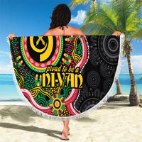 Vanuatu Personalised Beach Blanket Aboriginal Dot Paitnting - Polynesian Pride