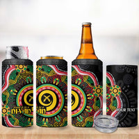 Vanuatu Personalised 4 in 1 Can Cooler Tumbler Aboriginal Dot Paitnting - Polynesian Pride