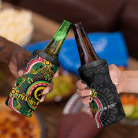 Vanuatu Personalised 4 in 1 Can Cooler Tumbler Aboriginal Dot Paitnting - Polynesian Pride