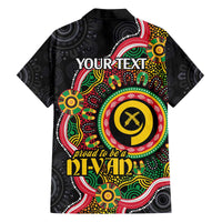 Vanuatu Personalised Family Matching Off The Shoulder Long Sleeve Dress and Hawaiian Shirt Aboriginal Dot Paitnting - Polynesian Pride