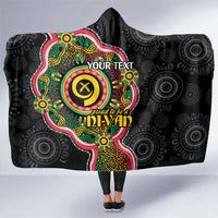 Vanuatu Personalised Hooded Blanket Aboriginal Dot Paitnting - Polynesian Pride