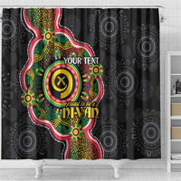 Vanuatu Personalised Shower Curtain Aboriginal Dot Paitnting - Polynesian Pride