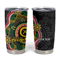 Vanuatu Personalised Tumbler Cup Aboriginal Dot Paitnting - Polynesian Pride