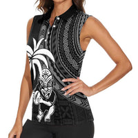 Custom Fiji New Zealand Rugby Women Sleeveless Polo Shirt Make History Together