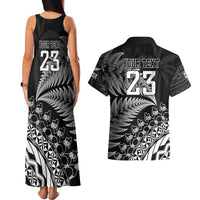 Custom Fiji New Zealand Rugby Couples Matching Tank Maxi Dress and Hawaiian Shirt Cibi Dance with Black Fern