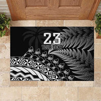 Custom Fiji New Zealand Rugby Rubber Doormat Cibi Dance with Black Fern