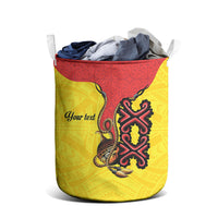 Personalised Papua New Guinea Oro Necklace Laundry Basket Gold Melanesia Traditional Pattern