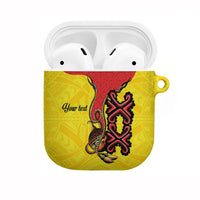 Personalised Papua New Guinea Oro Necklace AirPods Case Gold Melanesia Traditional Pattern