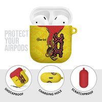 Personalised Papua New Guinea Oro Necklace AirPods Case Gold Melanesia Traditional Pattern