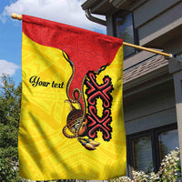 Personalised Papua New Guinea Oro Necklace Garden Flag Gold Melanesia Traditional Pattern