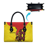 Personalised Papua New Guinea Oro Necklace Leather Bag Gold Melanesia Traditional Pattern