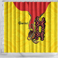 Personalised Papua New Guinea Oro Necklace Shower Curtain Gold Melanesia Traditional Pattern