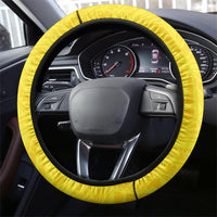 Papua New Guinea Oro Necklace Steering Wheel Cover Gold Melanesia Traditional Pattern