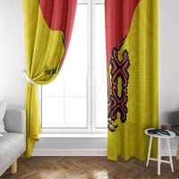 Personalised Papua New Guinea Oro Necklace Window Curtain Gold Melanesia Traditional Pattern