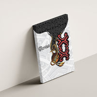 Personalised Papua New Guinea Oro Necklace Canvas Wall Art Black Melanesia Traditional Pattern